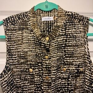 Calvin Klein Black and Brown Animal Print Dress